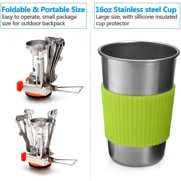 Camping Cookware Kit with Stove - Image 6