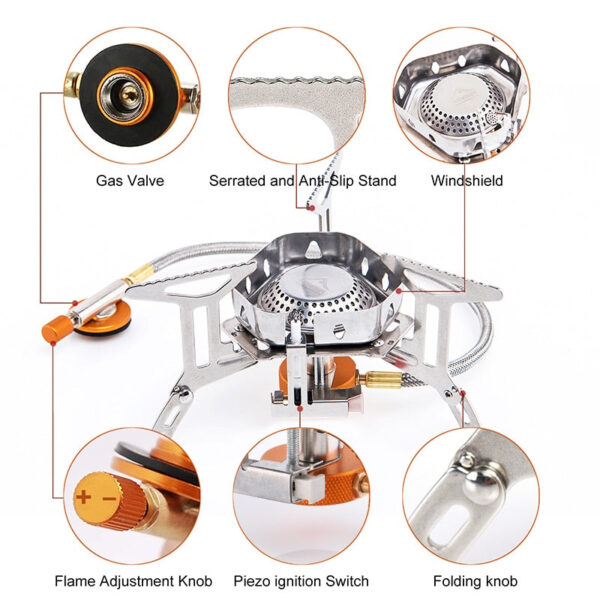 Camping Gas Burner Wind Proof Stove - Image 7